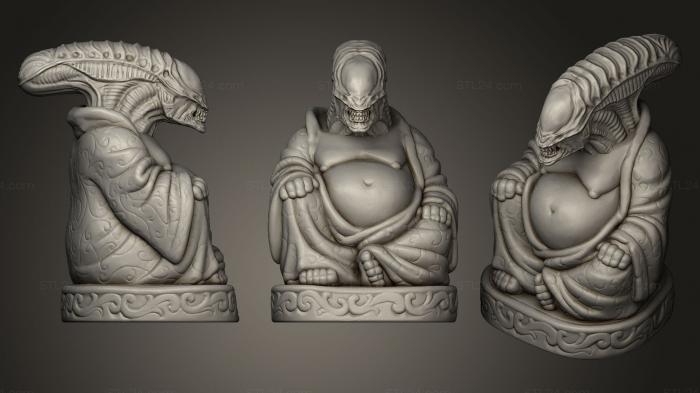 Статуэтки герои, монстры и демоны (Инопланетный Будда, STKM_0597) 3D модель для ЧПУ станка